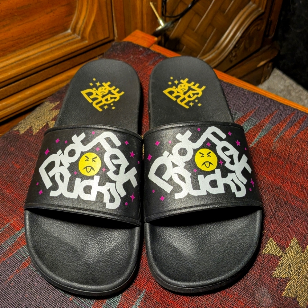 Riot Society Black and Yellow Graffiti Slides